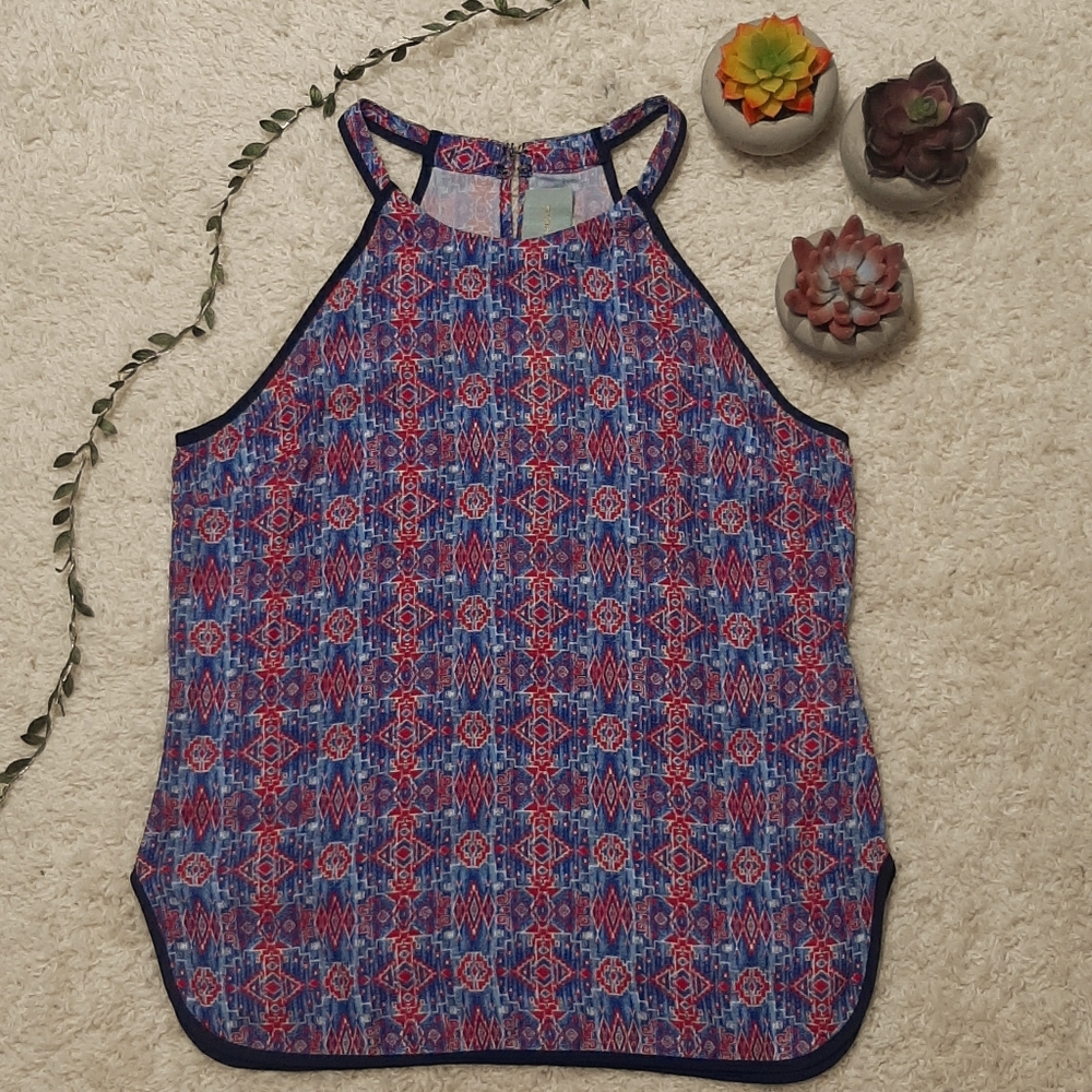 Skies Are Blue Flowing Halter Top